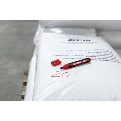 Marcatore permanente edding 300 punta tonda 1,5-3 mm rosso E-300 002